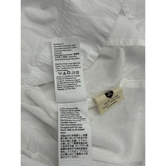 Madewell Sz 16 Dress Ruffled One-Shoulder Midi White Cotton Classic Minimalist - Picture 8 of 8